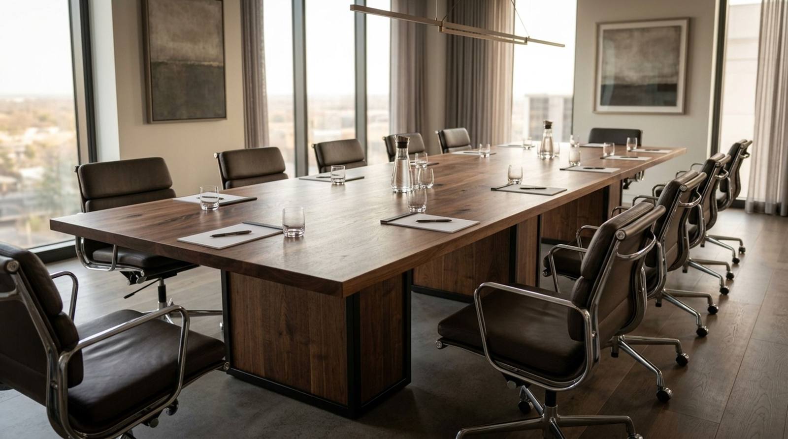 Fargo Woodworks Hartford conference table in solid hardwood